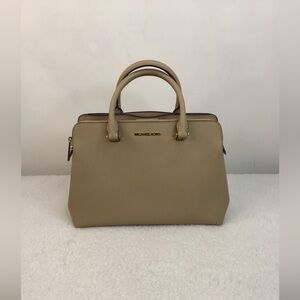 Michael Kors Beige Saffiano Leather Satchel Crossbody